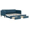 vidaXL daybed med udtr&aelig;k og skuffer 100x200 cm velour bl&aring;