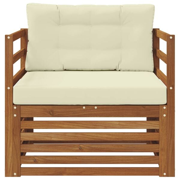 vidaXL Udend&oslash;rs sofagruppe Soli Akacietr&aelig; og polyester Naturfarvet