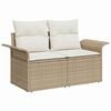 vidaXL Havesofa S&aelig;t med pude 7 pcs Beige polyrattan