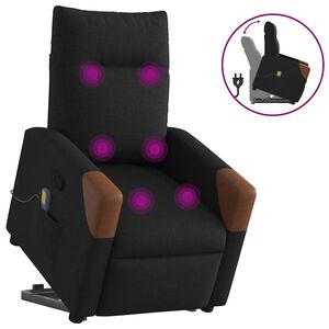 vidaXL l&oslash;ftestol med massage stof sort