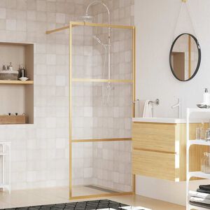 vidaXL brusev&aelig;g 80x195 cm klart sikkerhedsglas guldfarvet