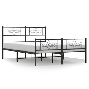 vidaXL sengeramme uden madras med fodg&aelig;rde 160x200 cm sort