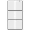 vidaXL brusevæg 100x195 cm klart sikkerhedsglas sort