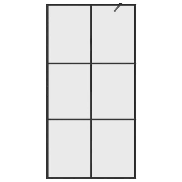 vidaXL brusevæg 100x195 cm klart sikkerhedsglas sort