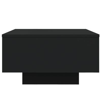 vidaXL sofabord med LED-lys 55x55x31 cm sort