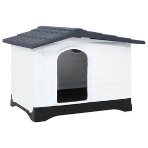 vidaXL hundehus gr&aring; 90,5x68x66 cm polypropylen
