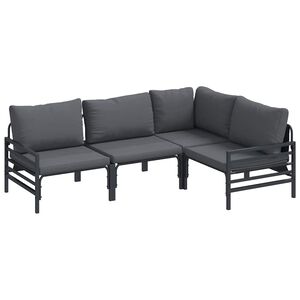 vidaXL Havesofa Sæt med pude 4 pcs Antracit Stål