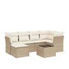 vidaXL sofas&aelig;t til haven 7 dele med hynder polyrattan beige