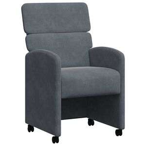 vidaXL Spisebordsstole med hjul 2 pcs M&oslash;rkegr&aring; 58 x 65 x 98 cm Fl&oslash;jl
