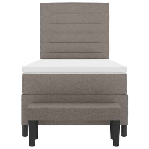 vidaXL Box spring seng med madras Gr&aring;brun 90 x 190 cm Stof