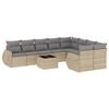 vidaXL sofas&aelig;t til haven 10 dele med hynder polyrattan beige