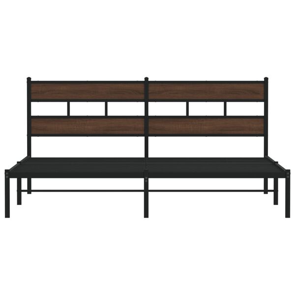 vidaXL sengeramme m. sengegavl 200x200 cm uden madras brunt eg