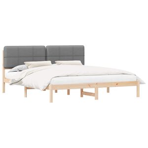 vidaXL Sengestel med Polstret Hovedgavl Lysegr&aring; 180 x 200 cm