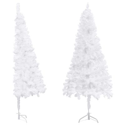 vidaXL kunstigt juletræ til hjørne 240 cm PVC hvid
