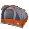 vidaXL 3-personers campingtelt vandt&aelig;t gr&aring; og orange