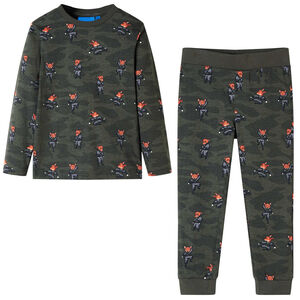 vidaXL Pyjamas til b&oslash;rn str. 92 kakifarvet