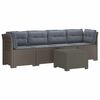 vidaXL 4-personers have-sofa med puder i rattan-look PP Lysegr&aring;
