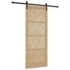 vidaXL Skyded&oslash;r Naturfarvet og sort 86 x 211 cm Massivt fyrretr&aelig;