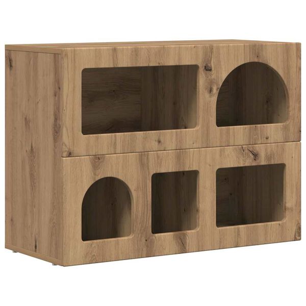 vidaXL Sideboard Artisan Egetr&aelig; 80,5 x 35 x 59 cm Konstrueret tr&aelig;