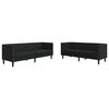 vidaXL Stue Sofa 2 stk. Sort Faux l&aelig;der