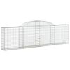 vidaXL buet gabionkurv 300x30x80/100 cm galvaniseret jern