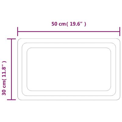 vidaXL badeværelsesspejl med LED-lys 30x50 cm
