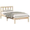 vidaXL Sengestel med hovedg&aelig;rde Brun 75 x 190 cm Massiv fyrretr&aelig;