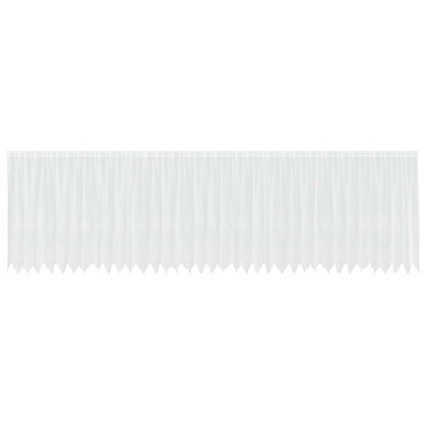 vidaXL Lace Gardin med gardiner Blomstret Hvid 140x900cm Polyester