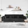 vidaXL Sofa med pude Sort 250 x 77 x 76 cm Stof