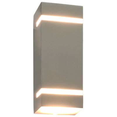 vidaXL udendørs væglamper 2 stk. 35 W rektangulær sølvfarvet