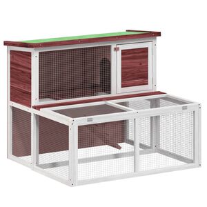 vidaXL kaninbur 102x90x84,5 cm massivt fyrretr&aelig; mokkafarvet