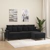 vidaXL 3-personers sofa med fodskammel 180 cm velour sort