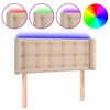 vidaXL sengegavl med LED-lys 83x16x78/88cm kunstl&aelig;der cappuccinofarvet