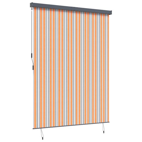 vidaXL Rullegardin Stribet Gul og Blå 200 x 250 cm Stof og Aluminium