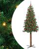 vidaXL Slankt Juletr&aelig; Gr&oslash;n 180 cm PVC og Massiv Fyrretr&aelig;