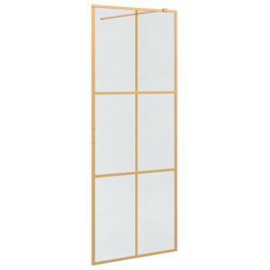 vidaXL Walk-in brusev&aelig;g Guld 80 x 195 cm h&aelig;rdet glas