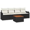 vidaXL Havesofa S&aelig;t 5 stk. 4-Antal s&aelig;der Sort og Cream polyrattan