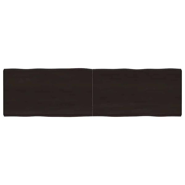 vidaXL bordplade 180x50x(2-6) cm naturlig kant behandlet træ mørkebrun