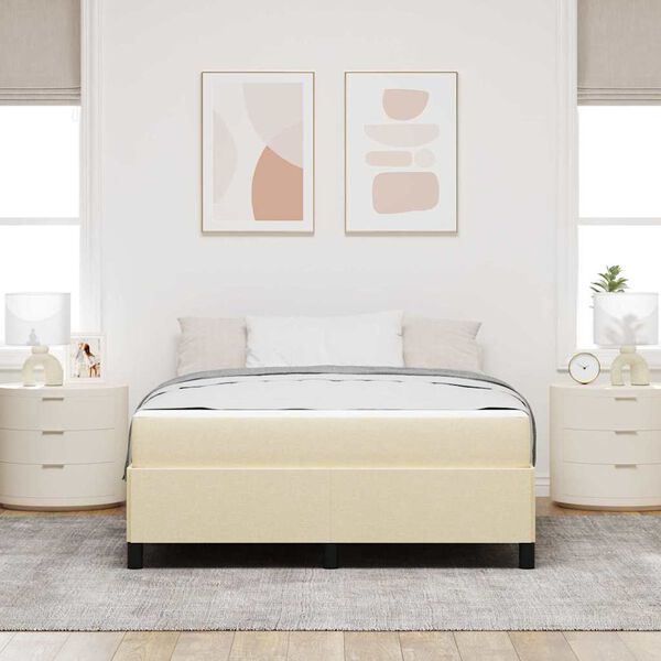vidaXL Box spring seng Creme 160 x 200 cm Stof