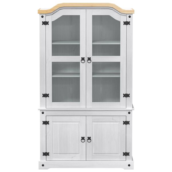 vidaXL Display Skab Hvid 103.5 x 42 x 180 cm Massiv fyrretr&aelig;