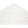 vidaXL pavillon med tag 13,38x4,08x3,22 m polyethylen hvid