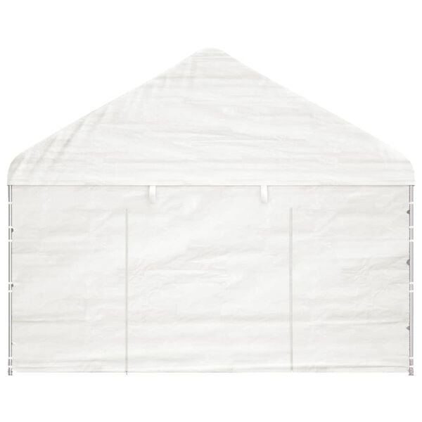 vidaXL pavillon med tag 13,38x4,08x3,22 m polyethylen hvid