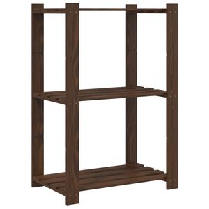 vidaXL opbevaringsreol 3 hylder 60x38x90 cm massivt fyrretr&aelig; brun