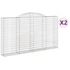 vidaXL buede gabionkurve 2 stk. 300x30x160/180 cm galvaniseret jern