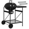 vidaXL Tr&aelig;kolgrill med r&oslash;gr&oslash;r 91 x 71 x 107 cm St&aring;l Sort