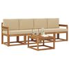 vidaXL Udend&oslash;rs sofagruppe 5 pcs Naturlig og Beige Massivt Akacietr&aelig;