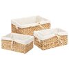 vidaXL Opbevaringskurve 3 pcs Naturfarvet 40 x 30 x 18 cm Vandhyacint
