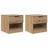 vidaXL Sengeskab 2 pcs Artisan Egetr&aelig; 40 x 39 x 40 cm Konstrueret tr&aelig;