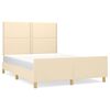 vidaXL sengeramme uden madras 140x190 cm stof cremefarvet