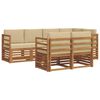 vidaXL Udend&oslash;rs sofagruppe 7 stk. Naturlig og Beige Polyester